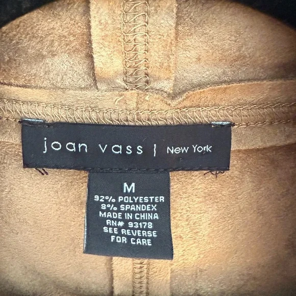 Joan Vass Faux Suede Camel Vest Oversized Medium Excellent Condition - Picture 2 of 3